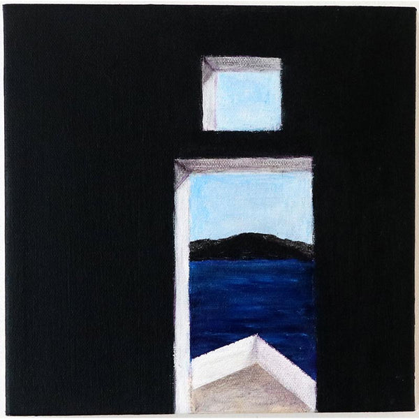 'A glimpse of indigo sea' painting by artist Tina Frantzen Devonport