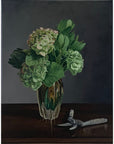 Floral study with secateurs (print)